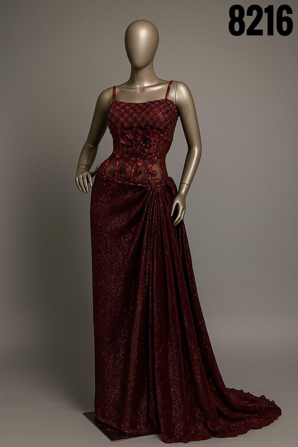 Red evening gown