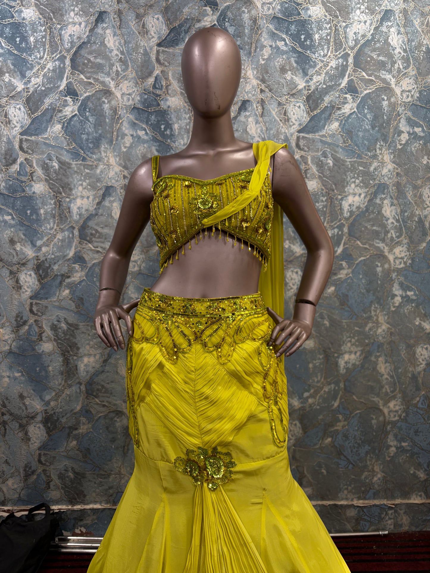 Lime Green Embellished Lehenga Set – Festive &amp; Party Wear (Style No-8235)